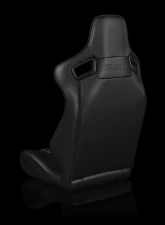 Braum Racing Elite-X Series Fixed Back Sport Seat (Each) - Black Leatherette w/ Black Stitching                                     - BRR1X-BKFB - Image 3