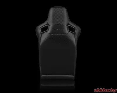 Braum Racing Elite-X Series Fixed Back Sport Seat (Each) - Black Leatherette w/ Black Stitching - BRR1X-BKFB