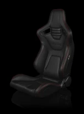Braum Racing Elite-X Series Sport Seats (Pair) - Black Leatherette w/ Red Stitching                                     - BRR1X-BKRS - Image 5