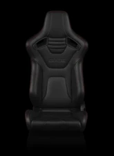 Braum Racing Elite-X Series Sport Seats (Pair) - Black Leatherette w/ Red Stitching                                     - BRR1X-BKRS - Image 2