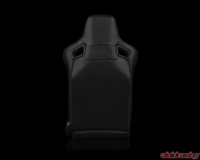 Braum Racing Elite-X Series Sport Seats (Pair) - Black Leatherette w/ Red Stitching - BRR1X-BKRS