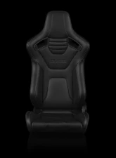 Braum Racing Elite-X Series Sport Seats (Pair) - Black Leatherette w/ White Stitching                                     - BRR1X-BKWS - Image 2