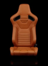 Braum Racing Elite-X Series Sport Seats (Pair) - British Tan Leatherette w/ Black Stitching                                     - BRR1X-BTBS - Image 2