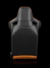 Braum Racing Elite-X Series Sport Seats (Pair) - British Tan Leatherette w/ Black Stitching                                     - BRR1X-BTBS - Image 3