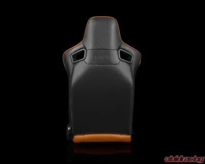 Braum Racing Elite-X Series Sport Seats (Pair) - British Tan Leatherette w/ Black Stitching - BRR1X-BTBS