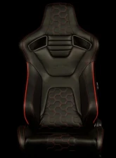 Braum Racing Elite-X Series Sport Seats (Pair) - Black Honeycomb w/ Red Trim                                     - BRR1X-HXRS - Image 2