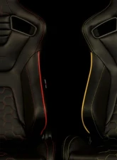 Braum Racing Elite-X Series Sport Seats (Pair) - Black Honeycomb w/ Red Trim                                     - BRR1X-HXRS - Image 3