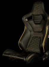 Braum Racing Elite-X Series Sport Seats (Pair) - Black Honeycomb w/ Yellow Trim                                     - BRR1X-HXYS - Image 4