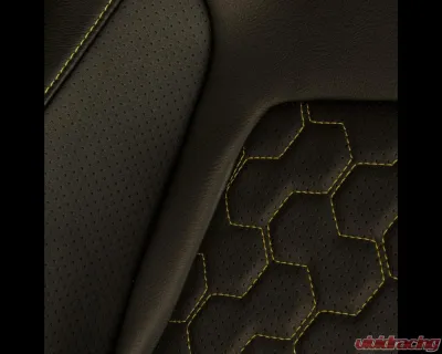 Braum Racing Elite-X Series Sport Seats (Pair) - Black Honeycomb w/ Yellow Trim - BRR1X-HXYS