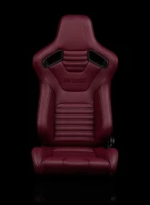 Braum Racing Elite-X Series Sport Seats (Pair) - Maroon Leatherette w/ Black Stitching                                     - BRR1X-MRBS - Image 2