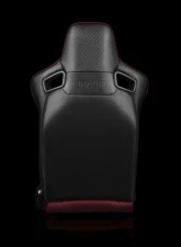 Braum Racing Elite-X Series Sport Seats (Pair) - Maroon Leatherette w/ Black Stitching                                     - BRR1X-MRBS - Image 3