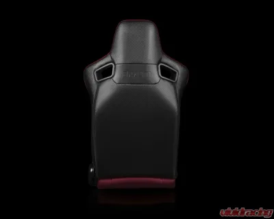 Braum Racing Elite-X Series Sport Seats (Pair) - Maroon Leatherette w/ Black Stitching - BRR1X-MRBS