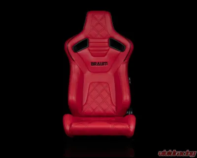 Braum Racing Elite-X Series Sport Seats (Pair) - Red Diamond w/ Black Trim - BRR1X-RDDBS