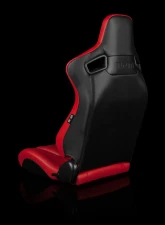 Braum Racing Elite-X Series Sport Seats (Pair) - Red Diamond w/ Black Trim                                     - BRR1X-RDDBS - Image 3