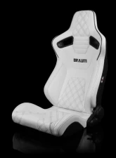Braum Racing Elite-X Series Sport Seats (Pair) - White Diamond w/ Black Trim                                     - BRR1X-WDDBS - Image 5