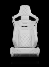 Braum Racing Elite-X Series Sport Seats (Pair) - White Diamond w/ Black Trim                                     - BRR1X-WDDBS - Image 2
