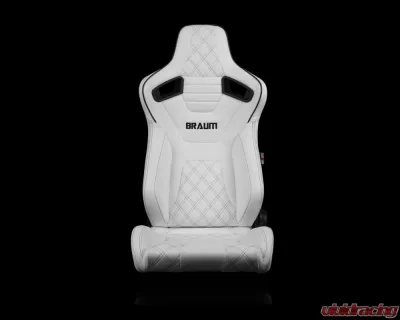 Braum Racing Elite-X Series Sport Seats (Pair) - White Diamond w/ Black Trim - BRR1X-WDDBS
