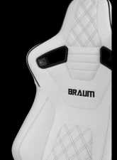 Braum Racing Elite-X Series Sport Seats (Pair) - White Diamond w/ Black Trim                                     - BRR1X-WDDBS - Image 4