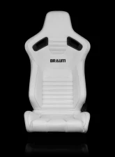 Braum Racing Elite-X Series Sport Seats (Pair) - White Leatherette w/ Black Stitching                                     - BRR1X-WHBS - Image 2