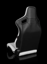 Braum Racing Elite-X Series Sport Seats (Pair) - White Leatherette w/ Black Stitching                                     - BRR1X-WHBS - Image 3