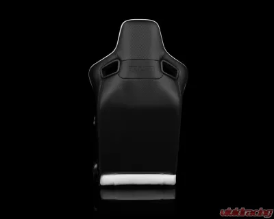 Braum Racing Elite-X Series Sport Seats (Pair) - White Leatherette w/ Black Stitching - BRR1X-WHBS