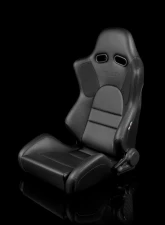 Braum Racing Advan Series Sport Seats (Pair) - Black Leatherette w/ Carbon Insert                                     - BRR2-BKBK - Image 5