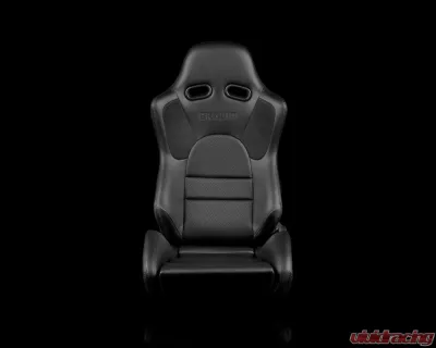 Braum Racing Advan Series Sport Seats (Pair) - Black Leatherette w/ Carbon Insert - BRR2-BKBK