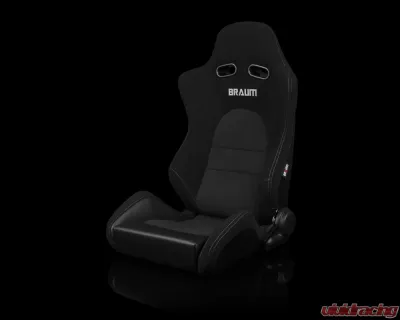 Braum Racing Advan Series Sport Seats (Pair) - Black Jacquard w/ Black Stitching - BRR2-BKGY