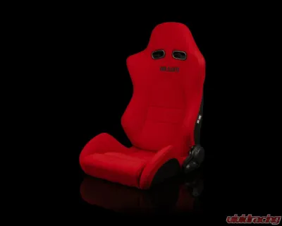 Braum Racing Advan Series Sport Seats (Pair) - Red Jacquard w/ Black Stitching - BRR2-RJBS