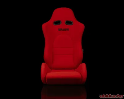 Braum Racing Advan Series Sport Seats (Pair) - Red Jacquard w/ Black Stitching - BRR2-RJBS