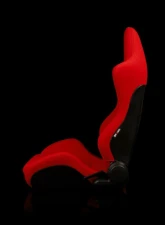 Braum Racing Advan Series Sport Seats (Pair) - Red Jacquard w/ Black Stitching                                     - BRR2-RJBS - Image 3