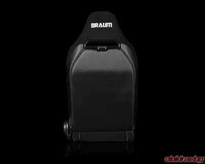 Braum Racing Viper-X Series Sport Seats (Pair) - Black Jacquard w/ White Piping - BRR3-BFWP3