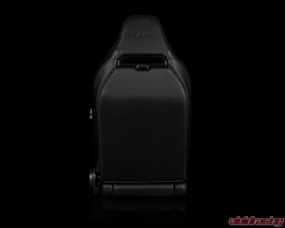 Braum Racing Viper-X Series Sport Seats (Pair) - Black Polo|Black Leatherette w/ Grey Stitching - BRR3-BKBS3