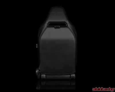 Braum Racing Viper-X Series Sport Seats (Pair) - Black Leatherette w/ Black Suede Inserts - BRR3-BKGS3