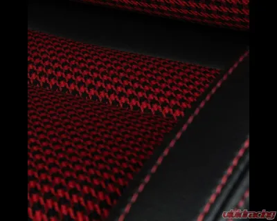 Braum Racing Viper-X Series Sport Seats (Pair) - Black Leatherette|Red Houndstooth - BRR3-BKRH3
