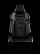 Braum Racing Viper-X Series Sport Seats (Pair) - Black Leatherette Snakeskin Edition                                     - BRR3-KMBK3 - Image 2