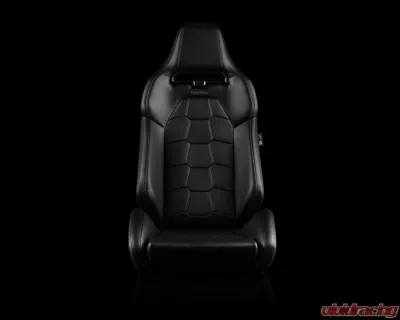 Braum Racing Viper-X Series Sport Seats (Pair) - Black Leatherette Snakeskin Edition - BRR3-KMBK3