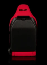 Braum Racing Viper-X Series Sport Seats (Pair) - Red Jacquard w/ Black Piping                                     - BRR3-RFBP3 - Image 4