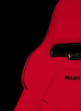 Braum Racing Viper-X Series Sport Seats (Pair) - Red Jacquard w/ Black Piping                                     - BRR3-RFBP3 - Image 5