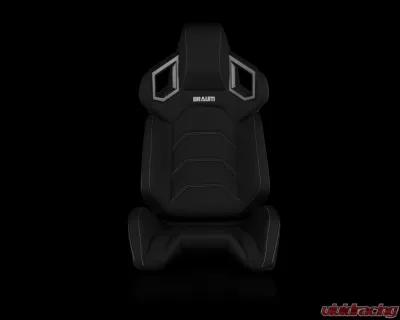 Braum Racing Alpha X Series Sport Seats (Pair) - Black Polo Fabric w/ Grey Stitching - BRR5-BFGS