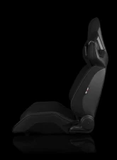 Braum Racing Alpha X Series Sport Seats (Pair) - Black Polo Fabric w/ Grey Stitching                                     - BRR5-BFGS - Image 3
