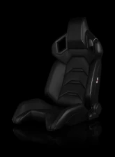 Braum Racing Alpha X Series Sport Seats (Pair) - Black Leatherette w/ Carbon Insert                                     - BRR5-BKBK - Image 5