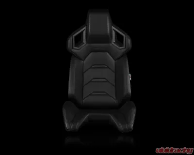 Braum Racing Alpha X Series Sport Seats (Pair) - Black Leatherette w/ Carbon Insert - BRR5-BKBK