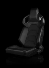 Braum Racing Alpha X Series Sport Seats (Pair) - Black Leatherette - Low Base Version                                     - BRR5-BKBS - Image 5