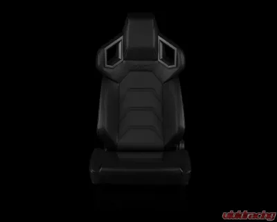 Braum Racing Alpha X Series Sport Seats (Pair) - Black Leatherette - Low Base Version - BRR5-BKBS