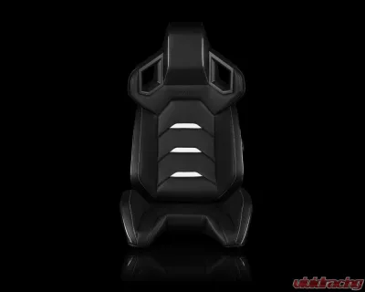Braum Racing Alpha X Series Sport Seats (Pair) - Black Leatherette w/ White Insert - BRR5-BKWW