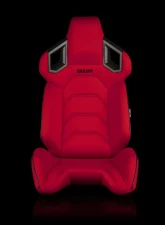 Braum Racing Alpha X Series Sport Seats (Pair) - Red Polo Fabric w/ Black Stitching                                     - BRR5-RFBS - Image 2