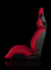 Braum Racing Alpha X Series Sport Seats (Pair) - Red Polo Fabric w/ Black Stitching                                     - BRR5-RFBS - Image 3