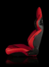 Braum Racing Orue Series Sport Seats (Pair) - Red Diamond Leatherette w/ Black Trim                                     - BRR6-RDBS - Image 3