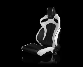 Braum Racing Orue Series Sport Seats (Pair) - White Diamond Leatherette w/ Black Trim